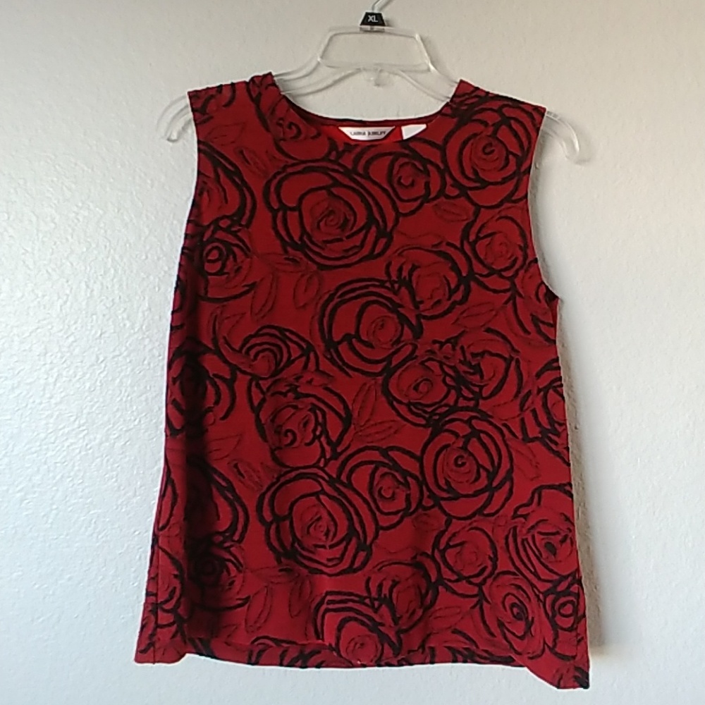 Laura Ashley Sleeveless Red Top